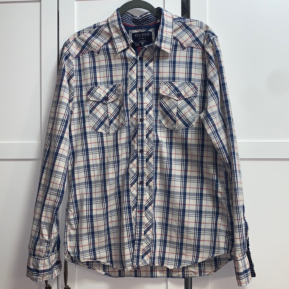Guess plaid shirt Size Large